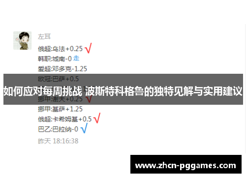 如何应对每周挑战 波斯特科格鲁的独特见解与实用建议